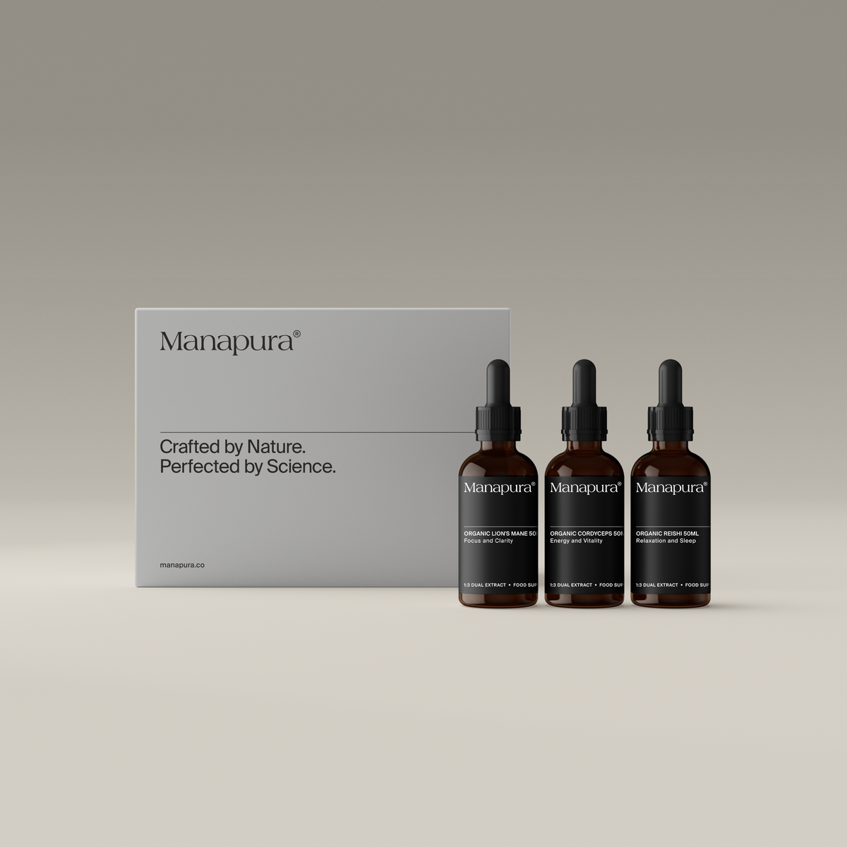 Nootropic Trio by Manapura | The Best, Pure, Clinical-Grade Longevity & Nootropic Supplements | Free Shipping