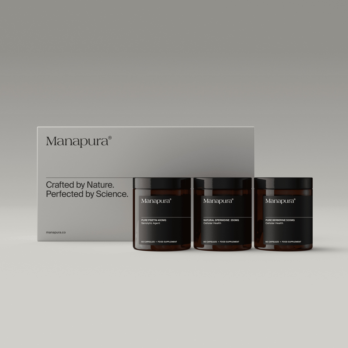 Cellular Renewal Trio by Manapura | The Best, Pure, Clinical-Grade Longevity & Nootropic Supplements | Free Shipping